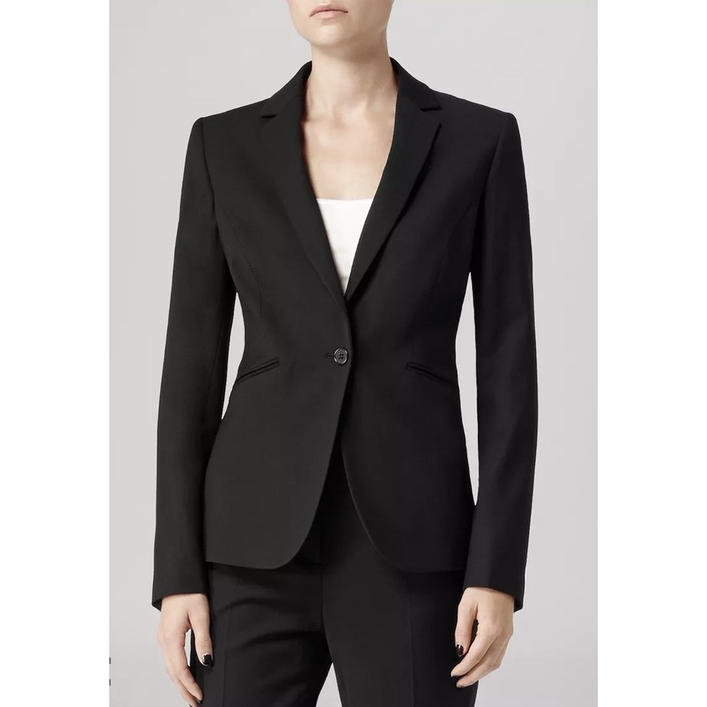 Reiss NWOT Black Single-Button Tailored Blazer, 10